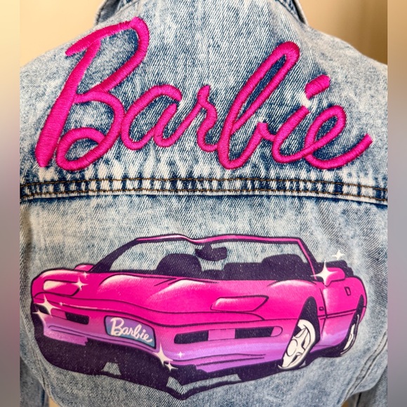 Barbie Blue Denim Jacket with Pink Logo - Picture 5 of 6